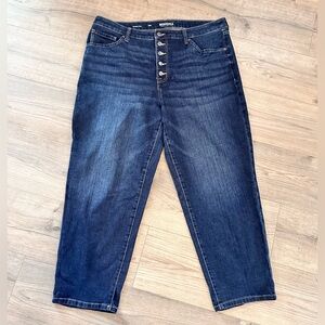 16W Sonoma kohls straight crop button fly denim plus jeans capri pants plus